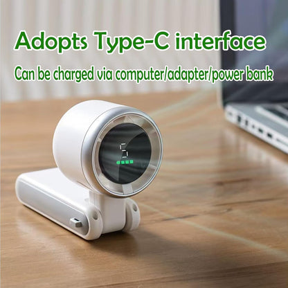 Portable Handheld Fan, 5-Speed Turbo Wind, Digital LED Display, 1800mAh Rechargeable Battery