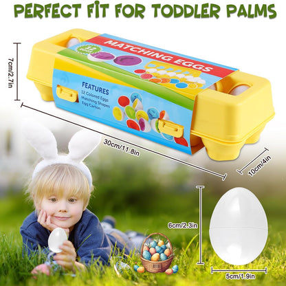 Matching Eggs 12 pcs Set Color & Shape Recoginition Sorter Puzzle
