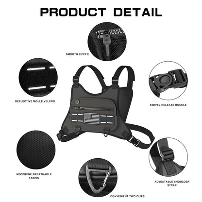 Sports Chest Bag For Men Women, Running Vest Bag With Built