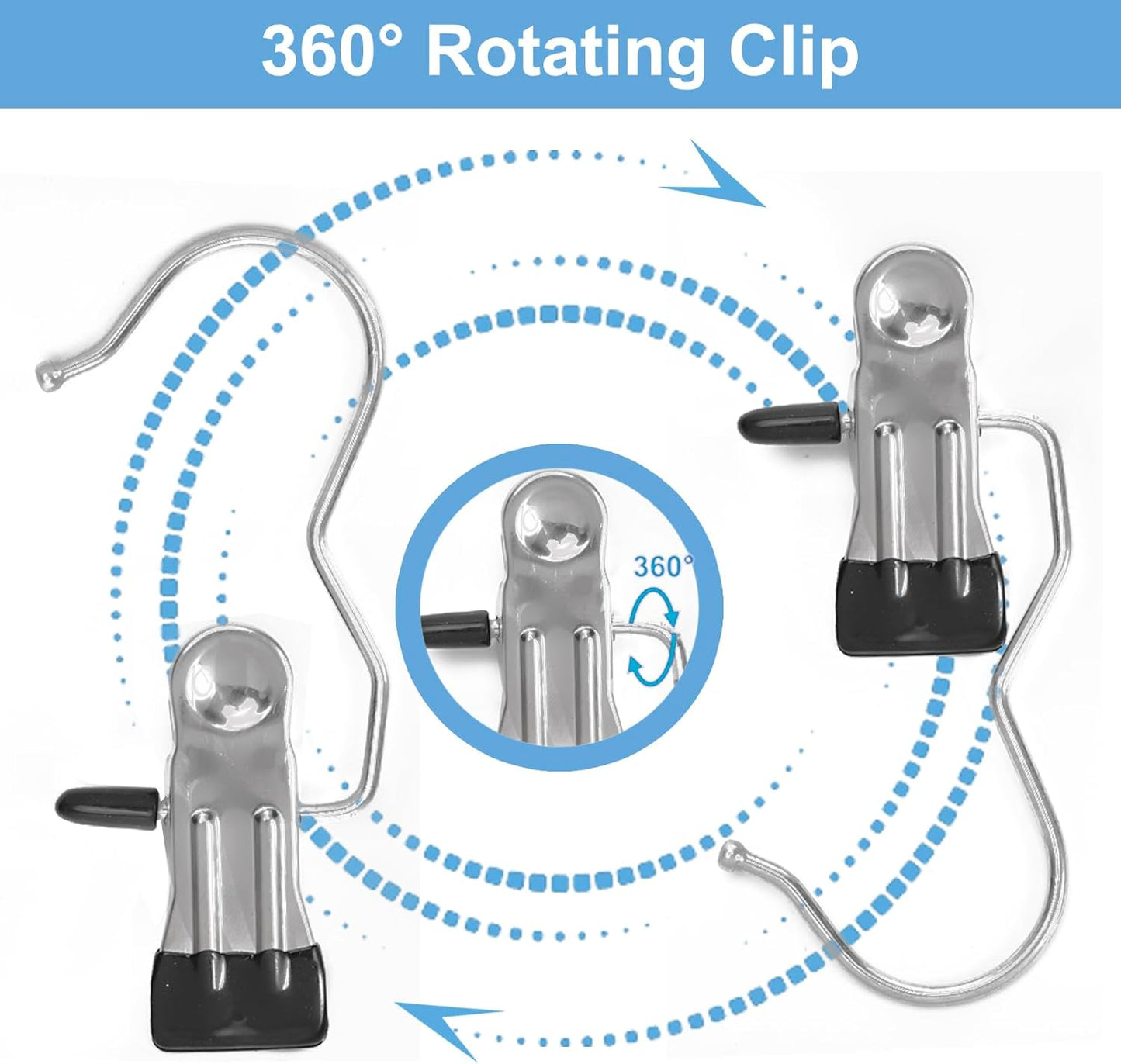 10Pcs Stainless Multi Function Clip Hooks,Laundry Hanging Hooks Clips,Closet Hangers,Boot Clips