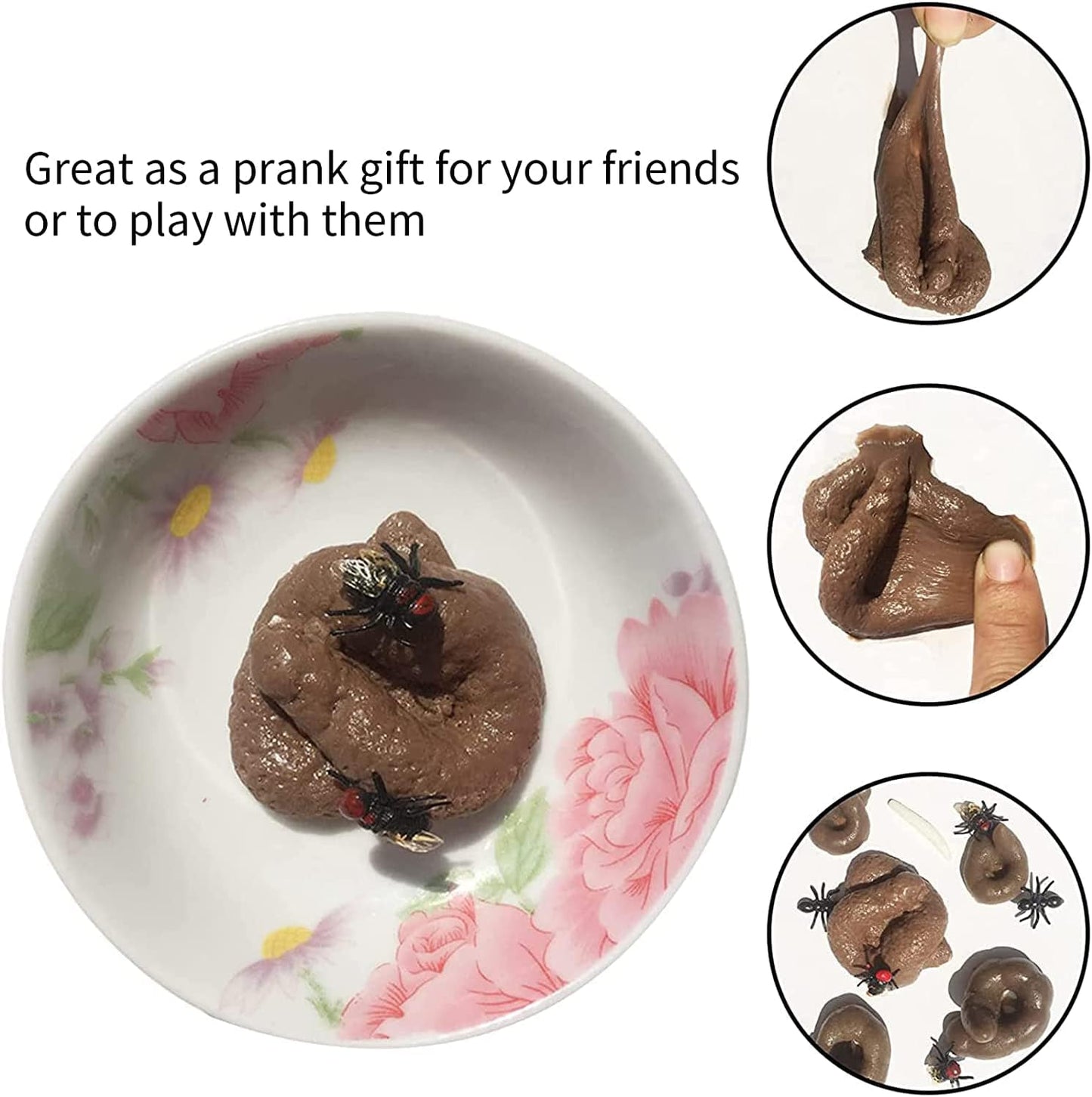 4 Different Shapes Realistic Fake Poops Novelty Floating Fake Toy for April Fool's Day