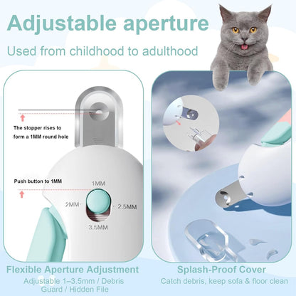 Pet Nail Clipper with Catcher Safe Cut Nail Trimmer for Cats Kittens Small Pets No Mess Nail Clippers