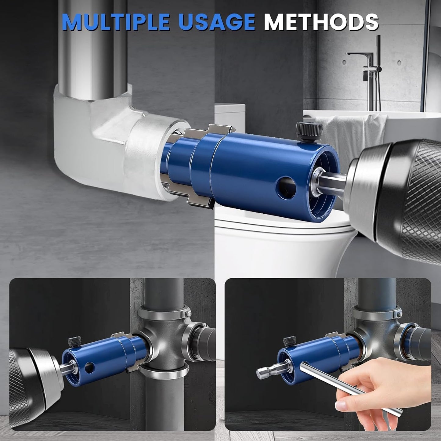 New Broken Pipe Extractor Tool, 3 In 1 Electric Drill Manual Broken Pipe Valve Extractor Tool