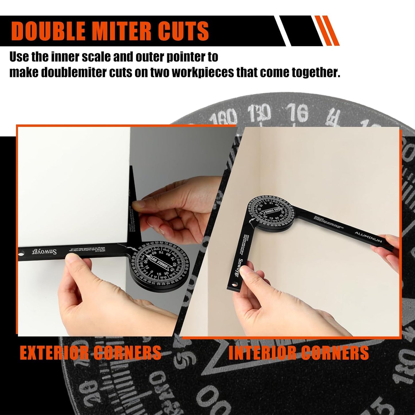 Aluminum Miter Saw Protractor, 7.3-Inch Angle Finder