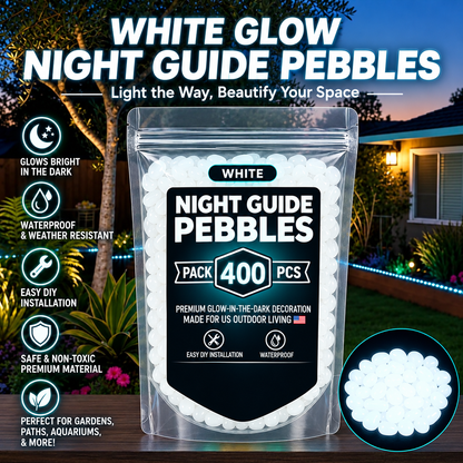 400pcs white glow-in-the-dark stones