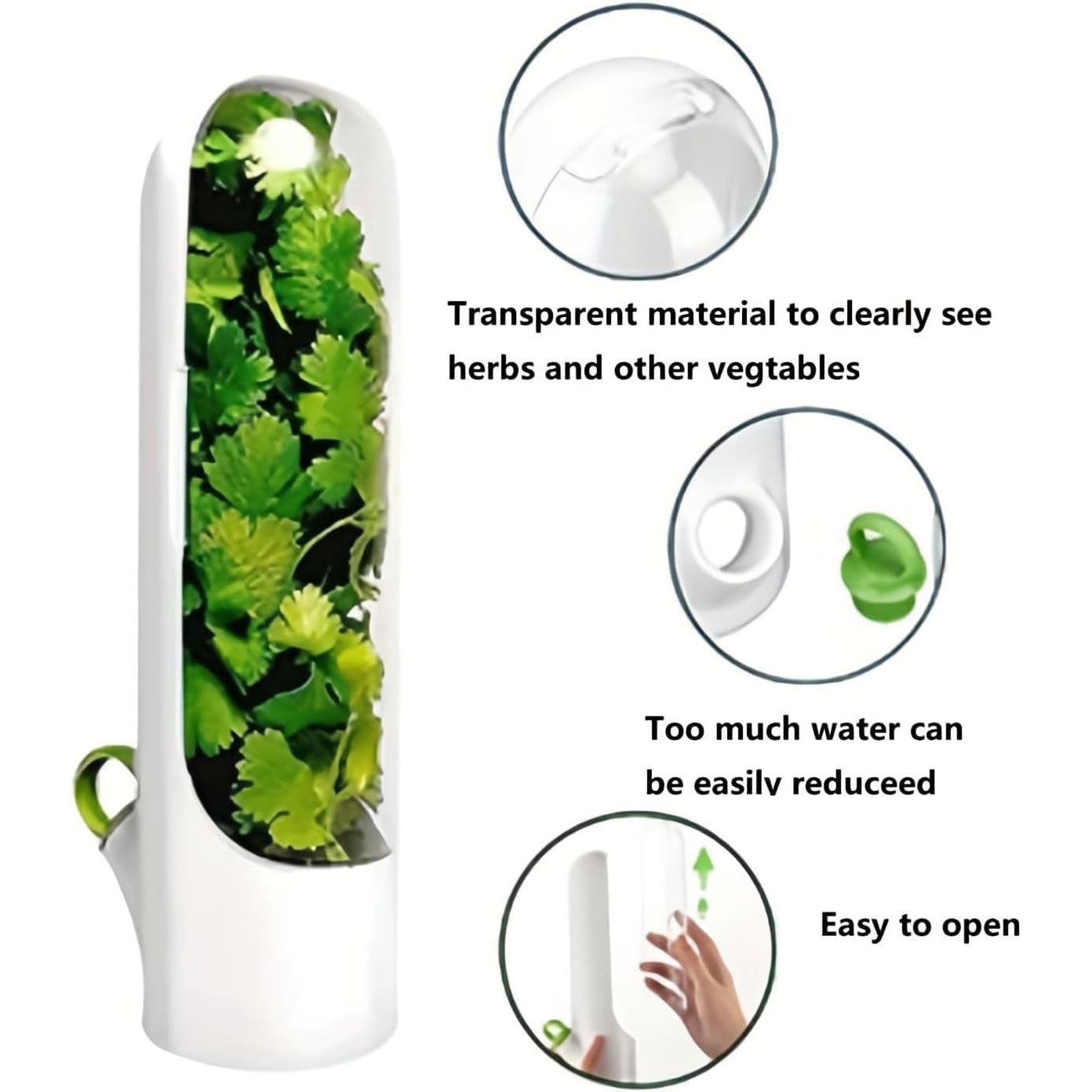 BPA-Free Vegetable Saver Pod with Water Reservoir Case for Refrigerator Fresh Storage