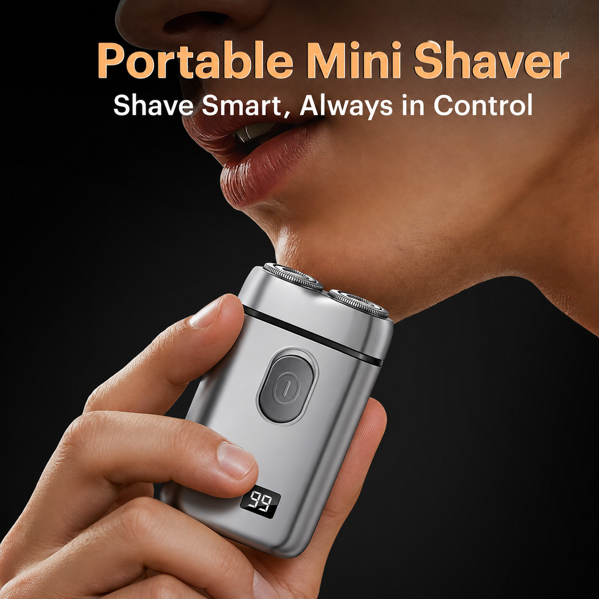 Portable Electric Shaver Dual Blade Usb Rechargeable Led Display