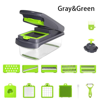 Safe Hand Protection Reusable Vegetable Chopper Mandoline Slicer For Vegetables Fruits Cutting -  ABS Stainless Steel Design Multi Function For Dicing Mincing