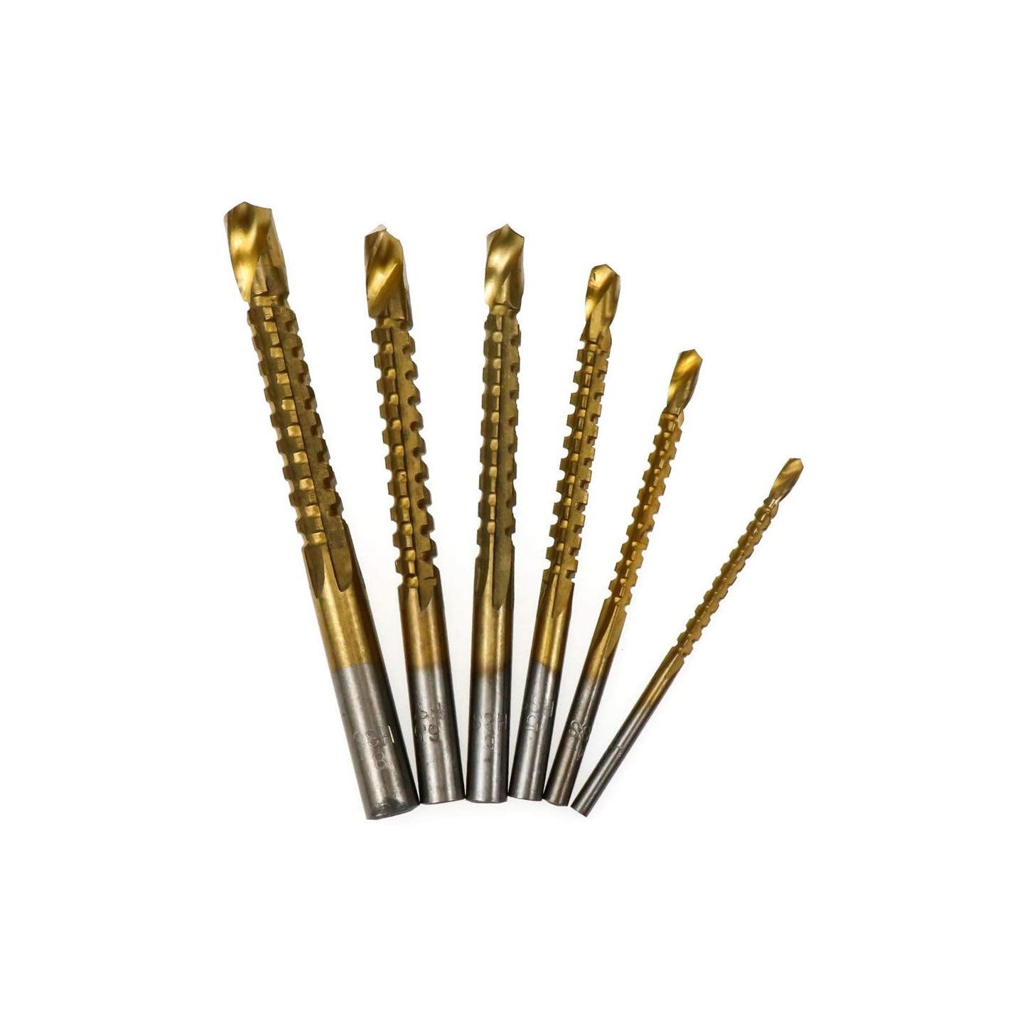 6pcs 3-8mm Titanium HSS Drill & Saw Bit Set For Cutting Carpenter Wood Metal