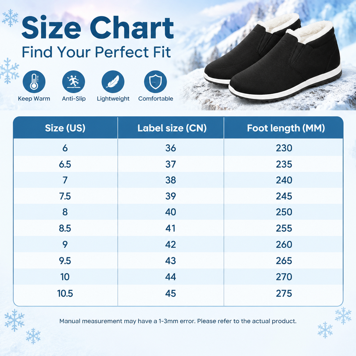 Warm, Anti-Slip, Orthopedic Winter Shoes