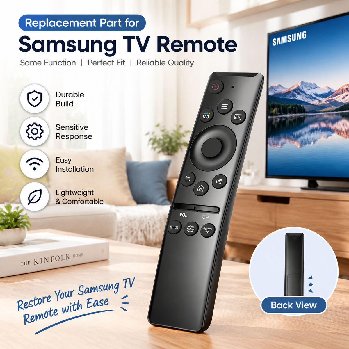 For Samsung TV Remote Replacement,Compatible for Samsung smart TV Remote Control