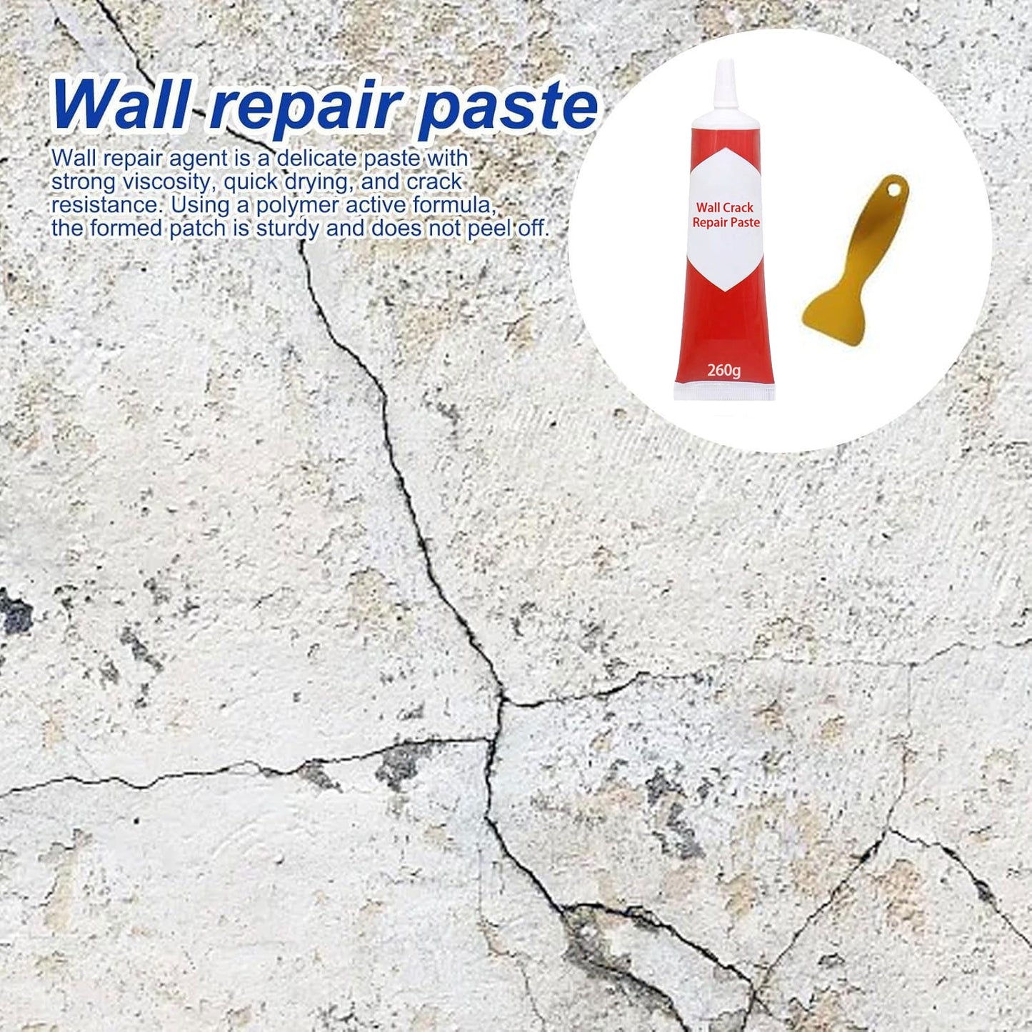 260g Fast Drying Wall Crack Repair Paste for Indoor, Kitchen, Ceiling