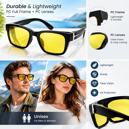 Unisex Polarized Fit-Over Glasses, Full Rim