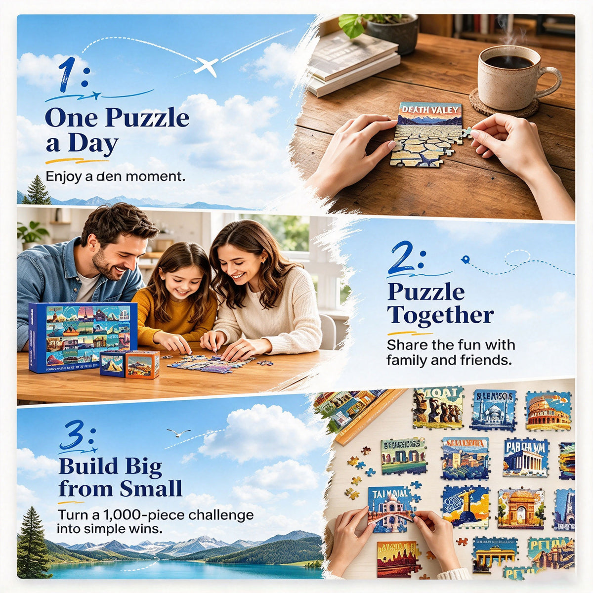 24-Box Mini 1000-Piece Jigsaw Puzzle Blind Box Set