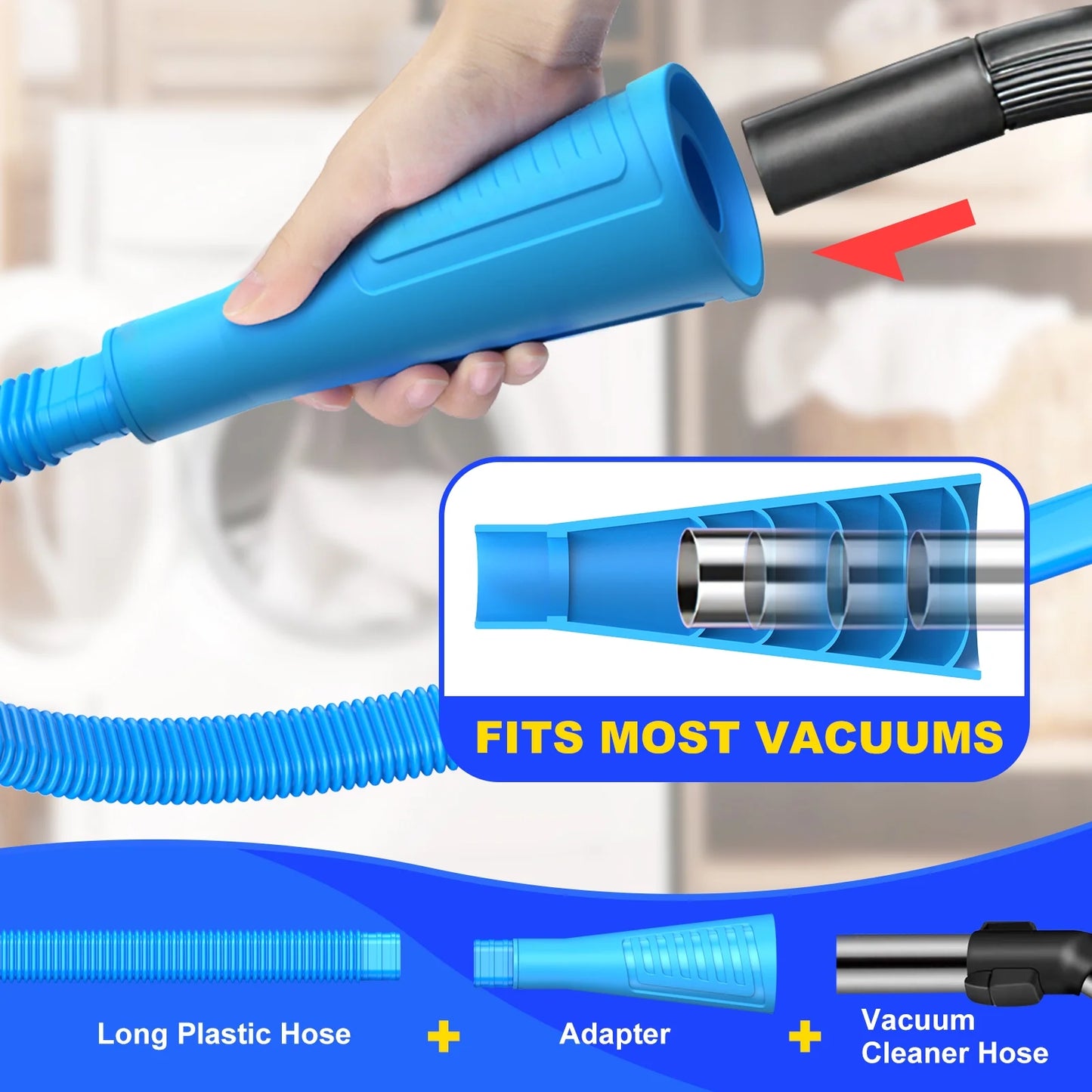 3 Pieces Dryer Vent Cleaner Kit and Dryer Lint Brush Vacuum Hose