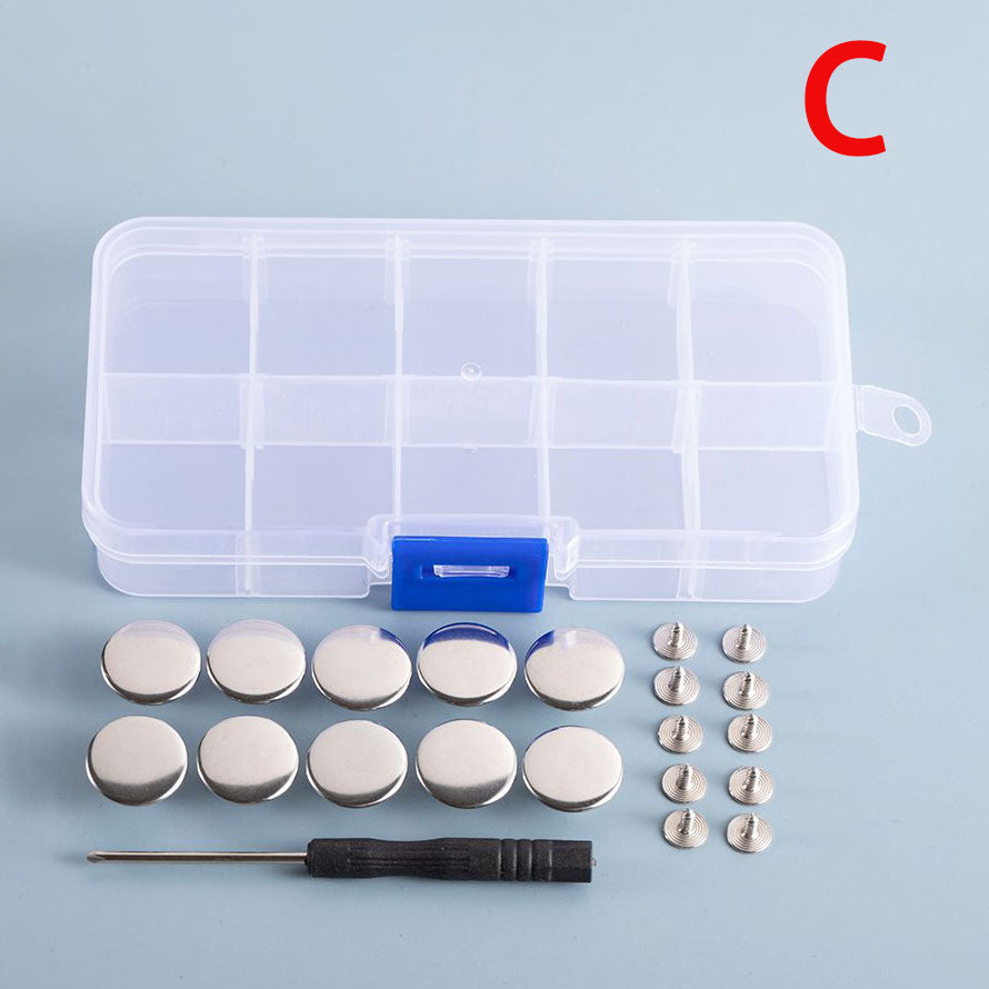 20 Pcs 17mm No-Sew Nailless Removable Metal Jeans Buttons With Thread Rivets and Screwdriver