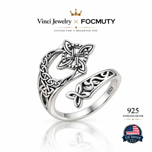 Vintage Celtic Knot Ring for Women, Boho Witches Protection Knot Timeless Symbolism