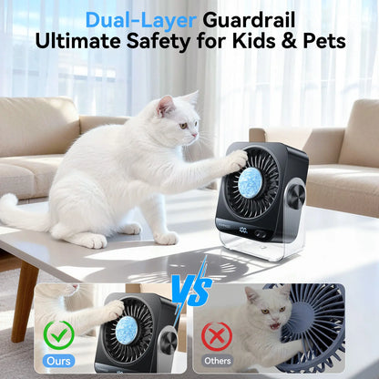 270° Rotating Semiconductor Cooling Desktop Fans with USB Charging