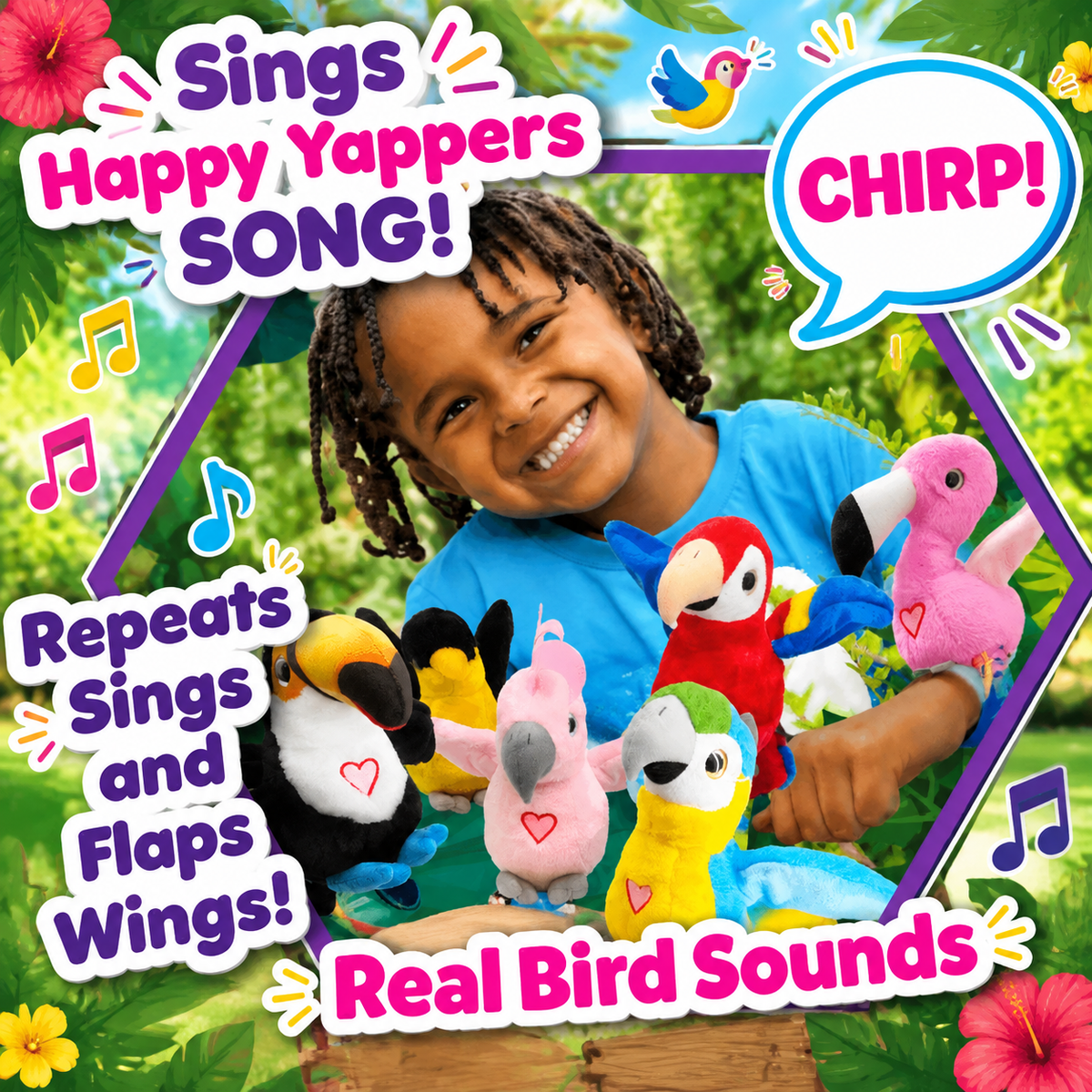 Bird-themed plush slap bracelets