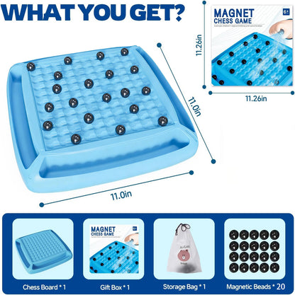 Magnetic Chess Game Set for Kids and Adults Family, 20 Pieces, 2-4 Players