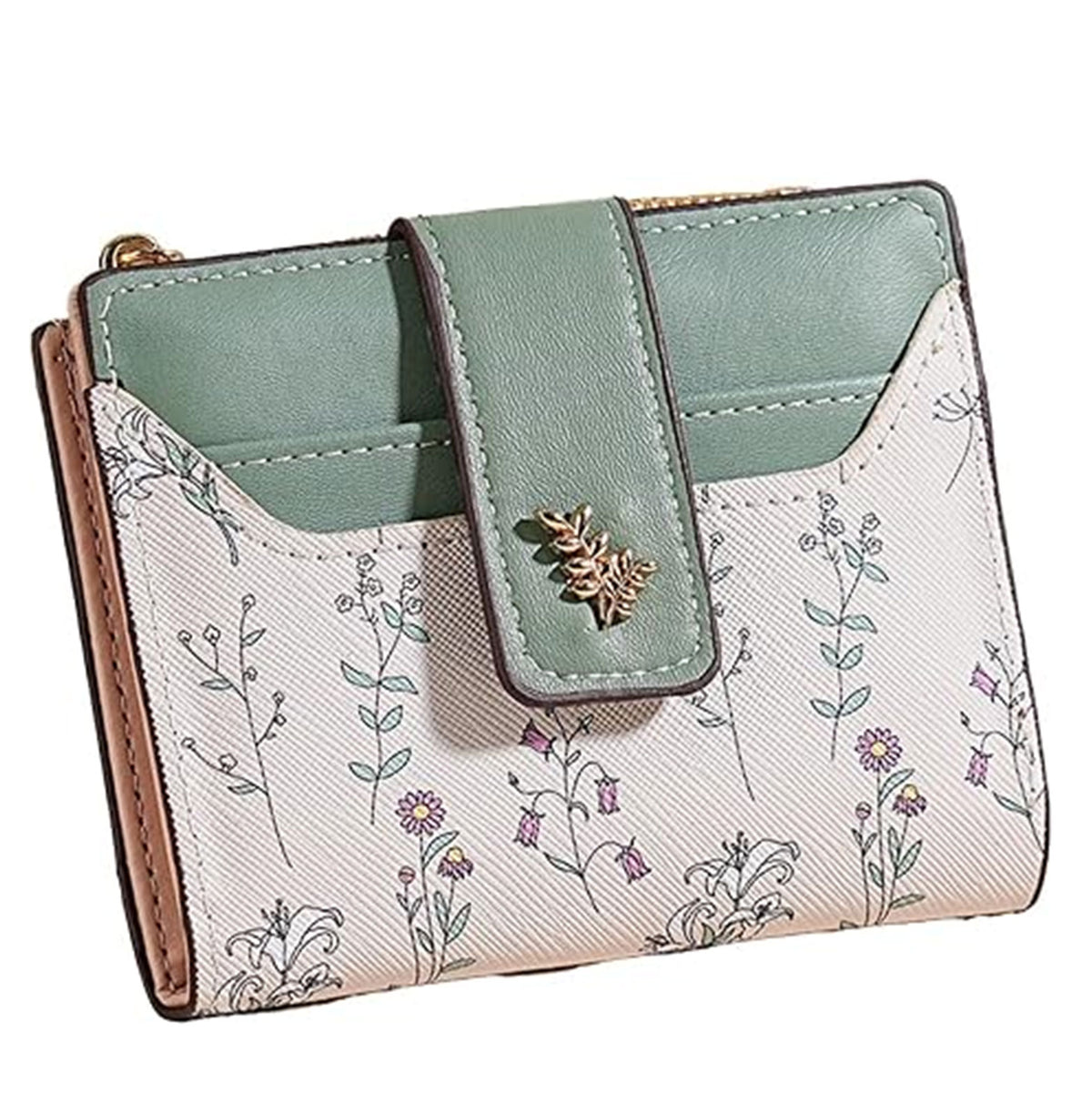 Women's Genuine Leather Cute Floral Wallet