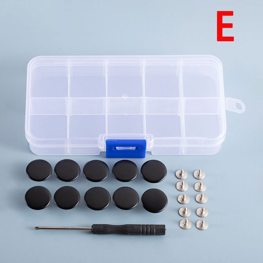 20 Pcs 17mm No-Sew Nailless Removable Metal Jeans Buttons With Thread Rivets and Screwdriver