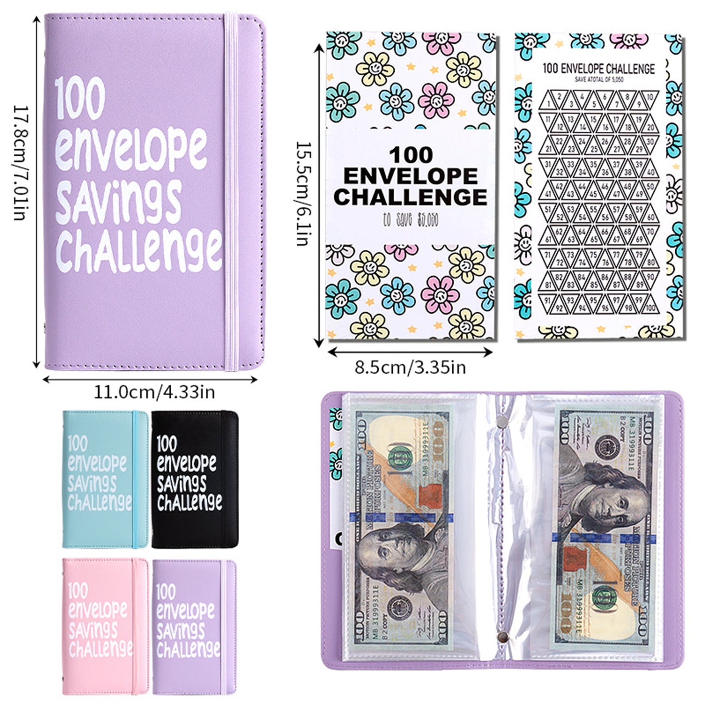 100 Days Money Saving Challenge Coin Envelope Budget Storage Book - Easy and Fun Way to Save  Money