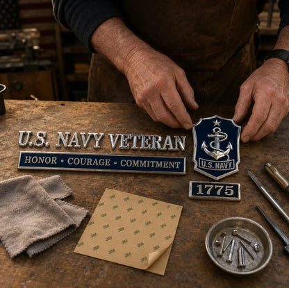 US Veterans Metal Car Emblem/Badge Series