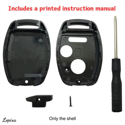 Replacement Key Fob Cover Case fits for 2006 2007 2008 2009 2010 2011 Honda Accord Civic CRV Pilot Ridgeline Odyssey Keyless Entry Remote Key Fob Shell 2+1 Button