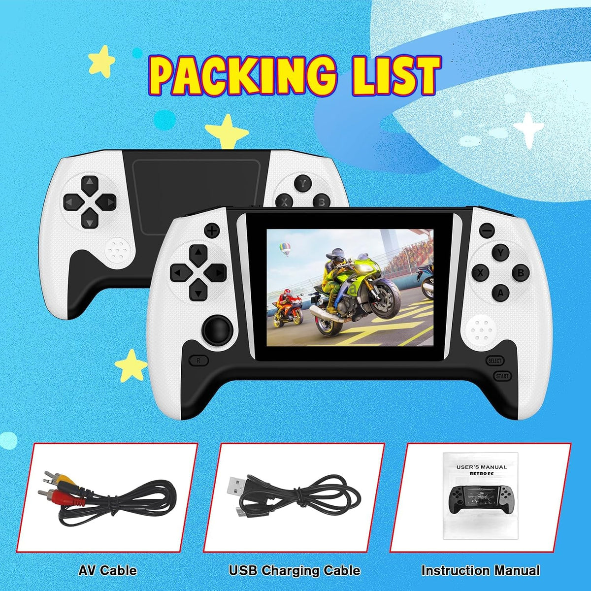 Portable Retro Video Handheld Games Console 500 Game Library