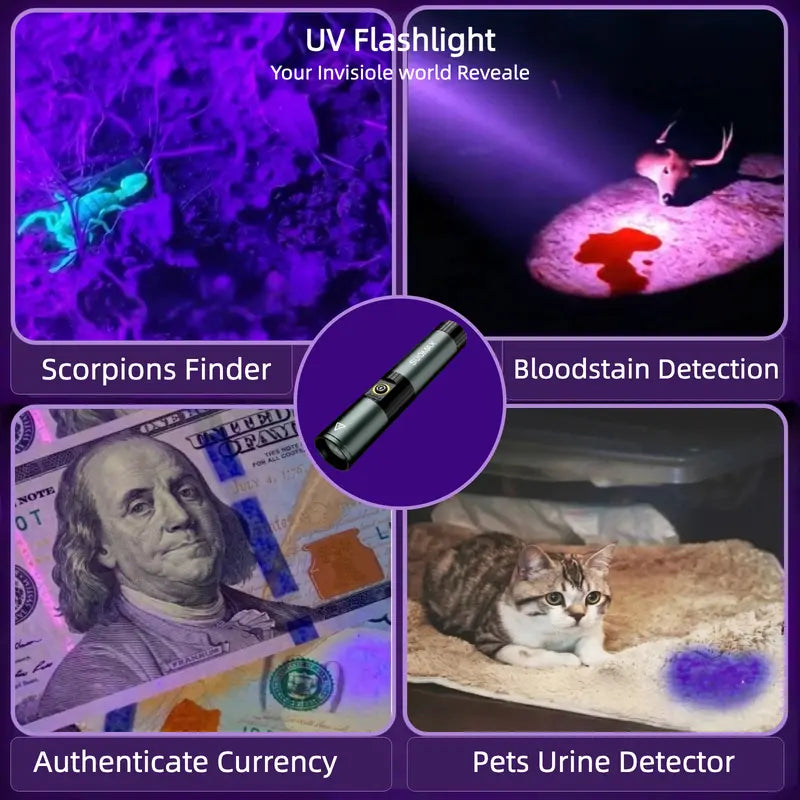 5-in-1 Compact Alloy Body Multicolored Flashlight