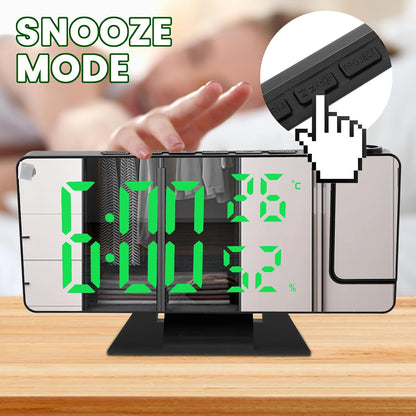 Digital Alarm Clocks,Projection on Ceiling Wall Digital Clock with 180° Rotatable Projector RGB Night Light