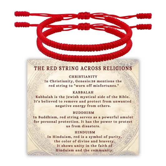 2 PCS Red Protection Bracelets, Vajra Knot (Kabbalah-style) Design