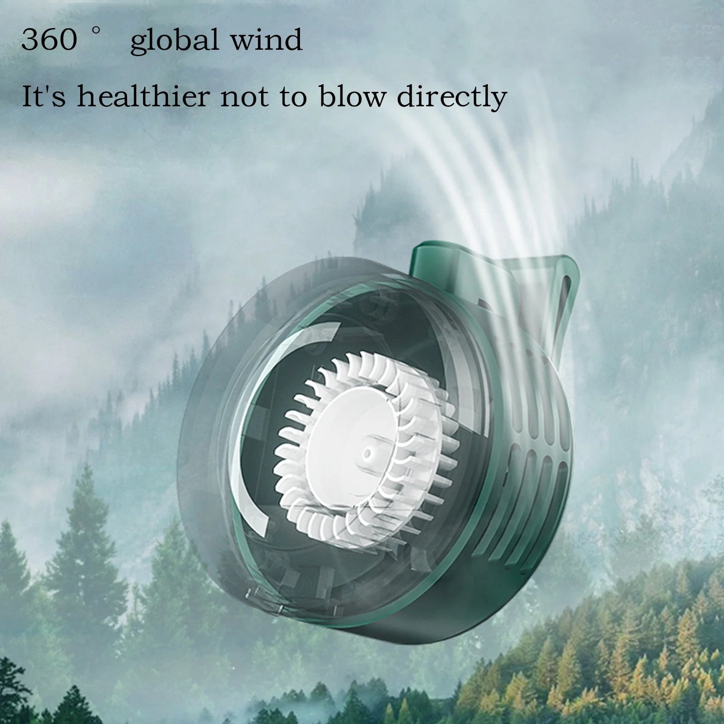 Clip On Mini Bladeless Fan - Portable 3-Speed Personal Fan with USB