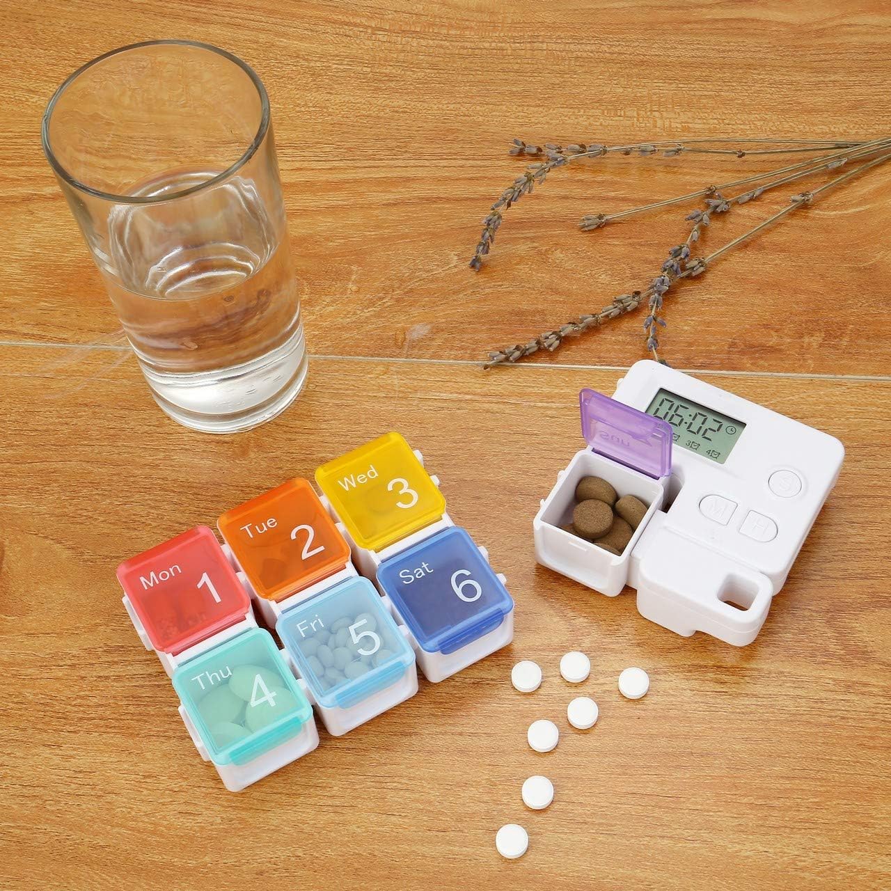 7 Days Pill Dispenser Organizer with Reminder Alarm