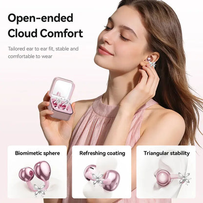 Open Ear Bluetooth Earbuds with Bow Ear Jewelry