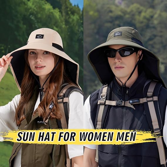 Outdoor Sun Protection Hat - Unisex Summer FishermanHat with Neck Flap