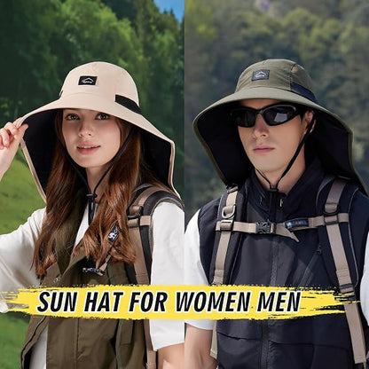 Outdoor Sun Protection Hat - Unisex Summer FishermanHat with Neck Flap