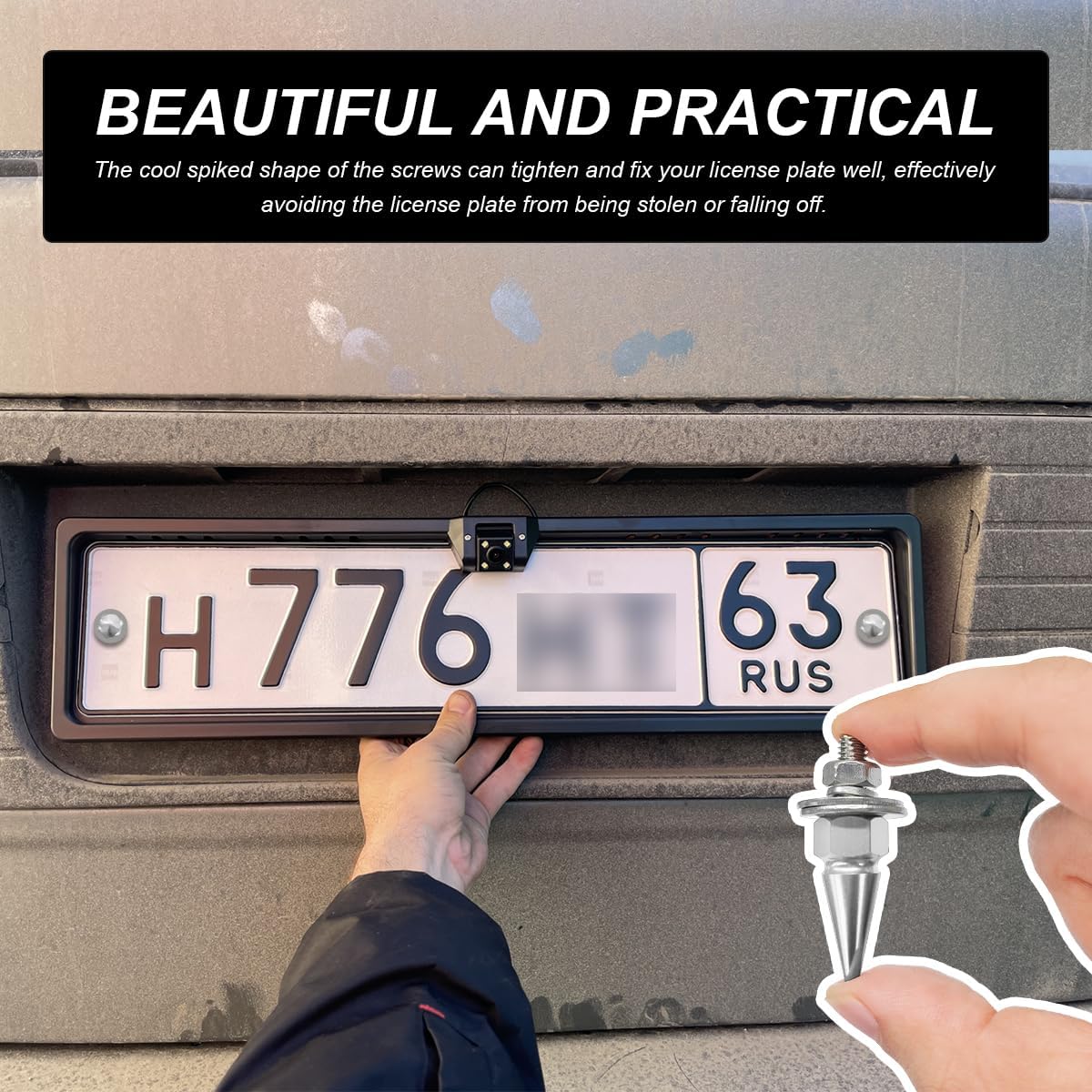 4 PCS Spikes License Plate Screws for Car