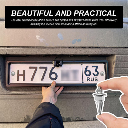 4 PCS Spikes License Plate Screws for Car