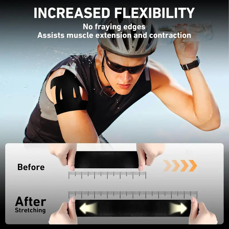 10PCS Precut Cotton Elastic Kinesiology Strapping Tape for Adults