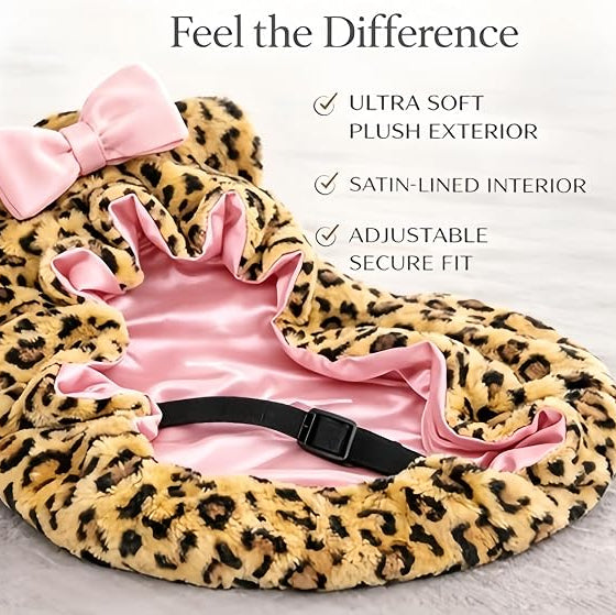 Plush Animal Ear Hair Bonnet for Women
