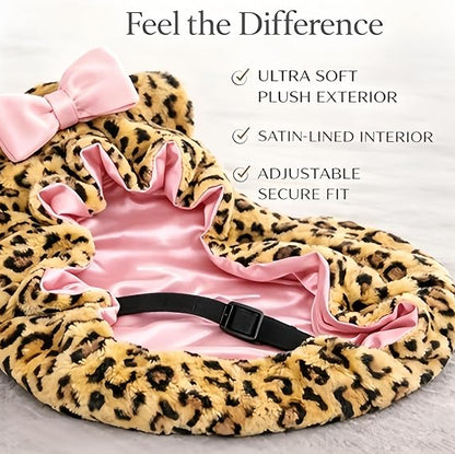 Plush Animal Ear Hair Bonnet for Women