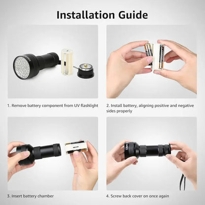 LED Aluminum Alloy Portable UV Flashlight, 395nm Scorpion ID Tool