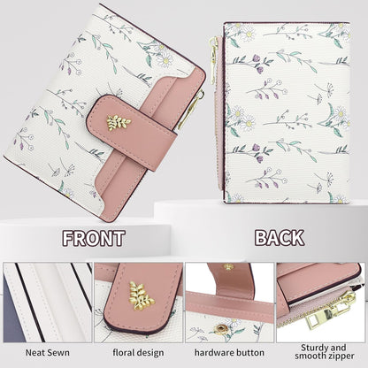 Women's Genuine Leather Cute Floral Wallet