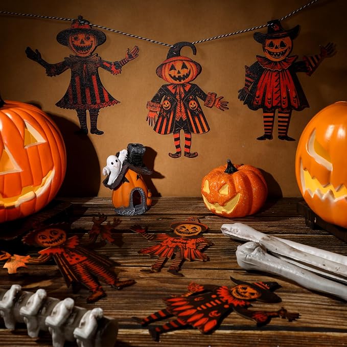 Vintage Halloween Decorations Wood Banner