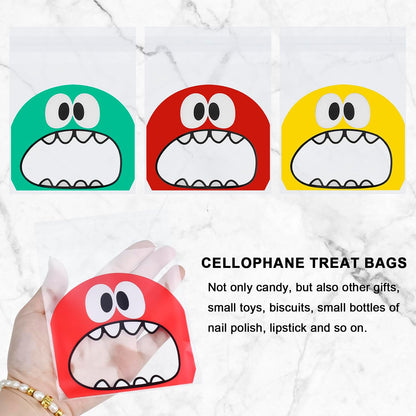 100PCS Cute Little Monster Self-Adhesive Bags
