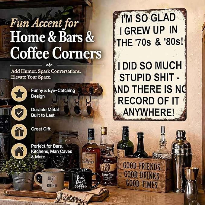 Retro Vintage Funny Quirky Tin Wall Plaque Sign