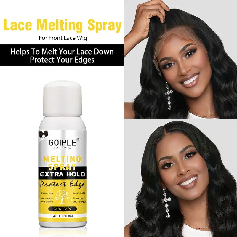 Lace Melting Spray for Wigs - Strong Hold Clear Hair Adhesive for Lace Fronts and Closures