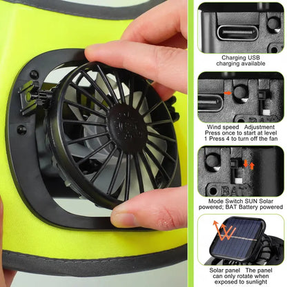 Solar-Powered Fan Safety Helmet
